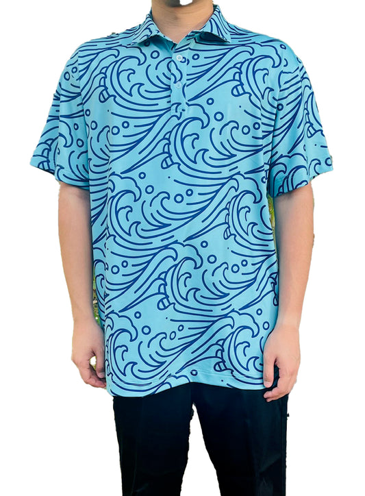 "Waves" Performance Polo Shirt