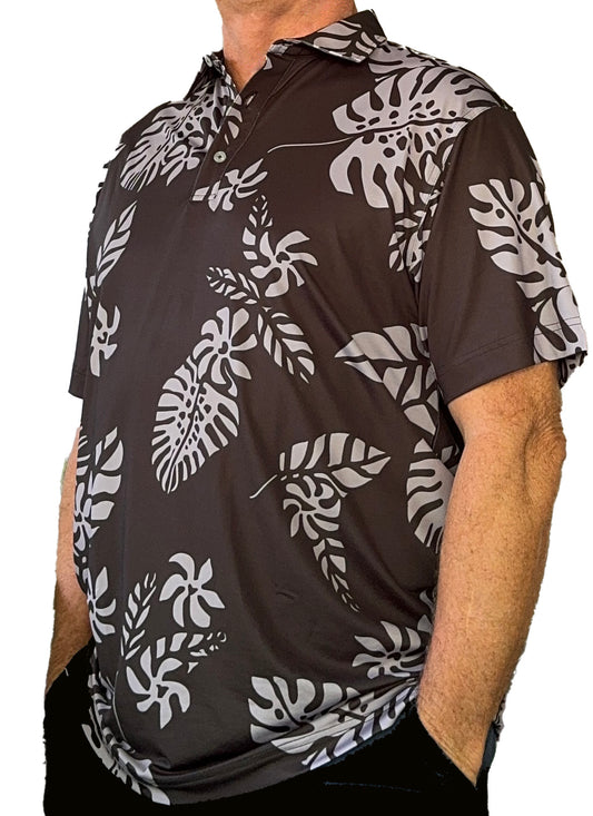 "Monestera" Performance Polo Shirt