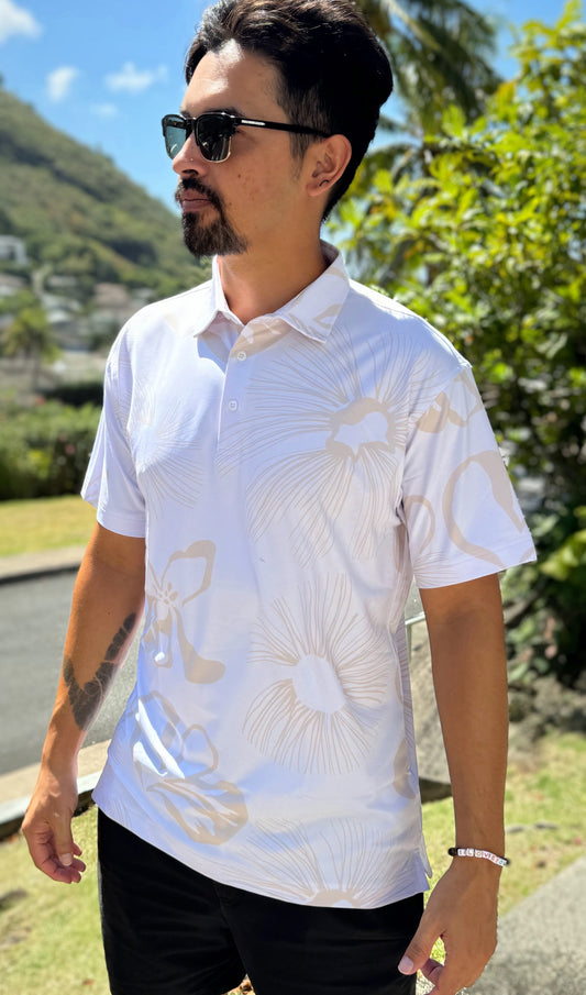 "Hawaiian Floral" Performance Polo Shirt