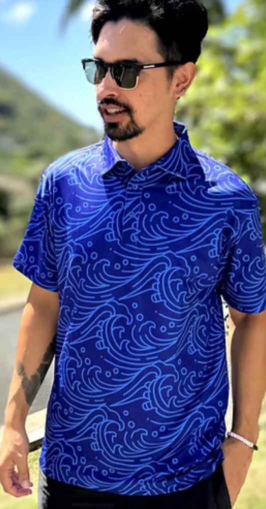 "Waves" Performance Polo Shirt